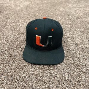 University of Miami Green and Orange Cap with U Logo